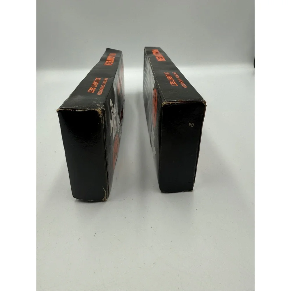 Vintage Halloween 10 Light Set Battery Operated Pumpkin‎ Jack-O-Lantern Lot of 2